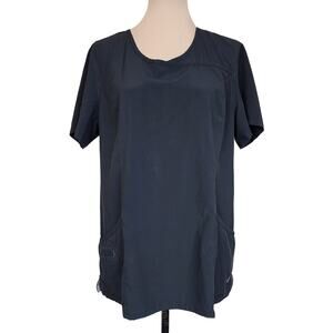 Urbane Black Scrubs Top